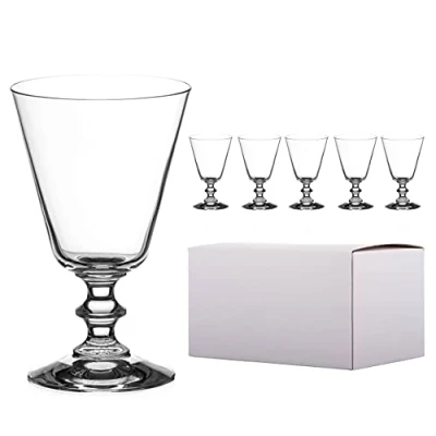 Image of DIAMANTE Crystal Red Wine Glasses &#039;Elizabeth&#039; Vintage Style Lead Free Set of 6