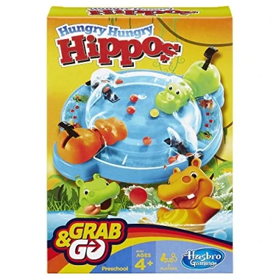 Image of Elefun &amp; Friends Hungry Hippos Grab Go Game (Includes 2 Chomping Hippos)