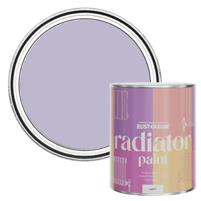 Image of Rust Oleum Purple Heat Resistant Radiator Paint in Matt Finish Wisteria 750ml