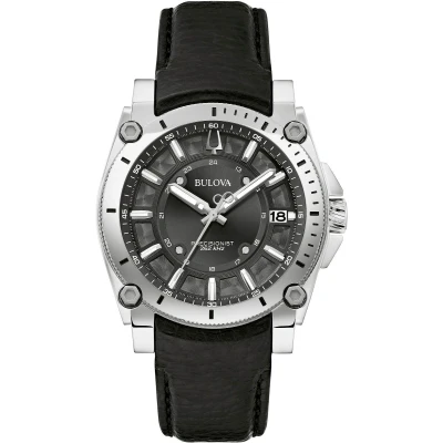 Image of Bulova Precisionist Icon Mens Black Watch 96B416 Leather (archived) One Size