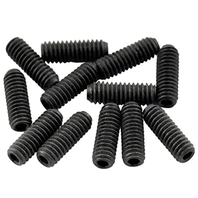 Image of Musiclily Ultra UNF#4 48X5/16 Inch Stainless Steel Bridge Saddle Height Screws for USA Electric Guitar, Black (Set of 12)