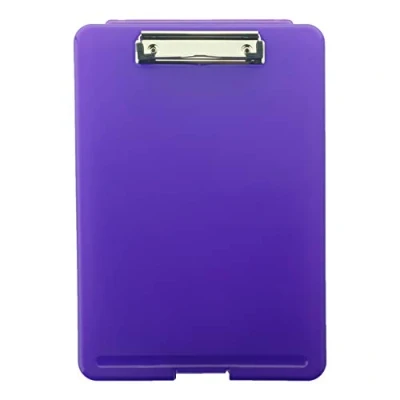Image of A4 Clipboard Box File Durable Waterproof Document Filing Storage Case Office (Purple)