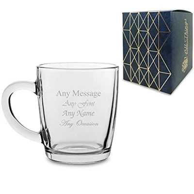 Image of Personalised Engraved Barrel Toughened Mug 12oz Coffee Hot Drink Birthday Gift