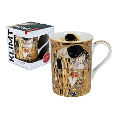 Image of Carmani Classic Mug Decorated with Gustav Klimt &#039;The Kiss&#039; 420ml