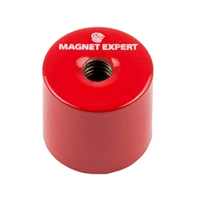 Image of Alnico Deep Pot Magnet for High Temperature, Engineering, and Manufacturing Applications 20.5mm dia x 19mm thick c/w M6 threaded hole 4kg Pull