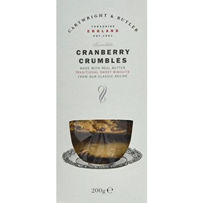 Image of Cartwright &amp; Butler Cranberry Crumbles Carton Chewy yet Crumbly Biscuits with Whole Dried Cranberries Made Real Butter