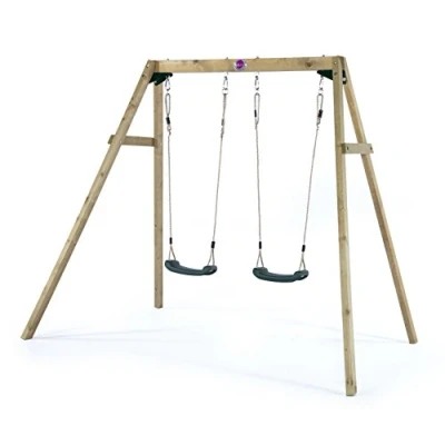 Image of Plum Wooden Garden Double Swing Set