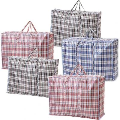 Image of 1ABOVE JUMBO Strong Laundry,Shopping, Storage, Reusable Store, Cloth, Moving, Waterproof, Handles and Zipper Bags (size:70cmx60cmx28cm) (5)