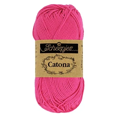 Image of Scheepjes Catona 114 Shocking Pink Yarn 1x10g