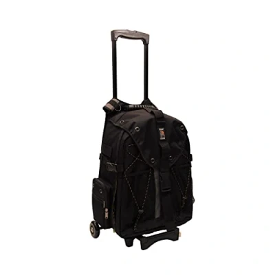 Image of Ape Case, ACPRO4000, Backpack With wheels, Laptop compartment, Padded, Rain cover included, Adjustable straps, Camera backpack, Black (ACPRO4000),Large Rollers
