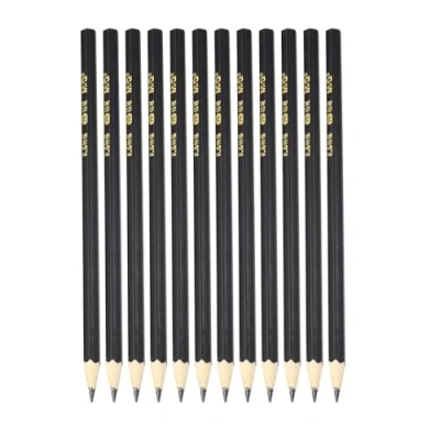 Image of M&amp;G Wooden Hexagonal Pencils, 12 Pcs 2B Pencils Graphite Round for Classroom Teacher Office Supplies, Black