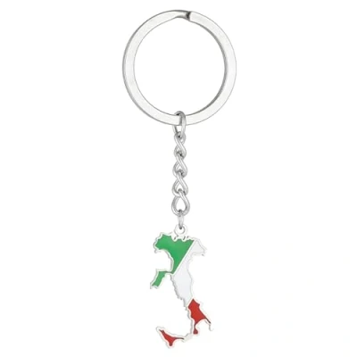 Image of HOOLRZI Simple Keychain Stylish Italy Map Stainless Steel Material Key Jewelry Holder Keyring for Keys Bags