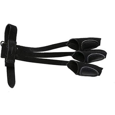 Image of Namvo Archery Glove 3 Finger Guard Leather Shooting Protective Gloves, Gear Suitable for Outdoor Competition Black