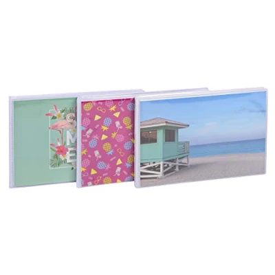 Image of Exacompta Ref 65004E Mini Pocket Photo Album 170 x 115mm in Size, 24 Pages with Hard Wearing Plastic Pockets, Holds Up To Photos Random Design Cover