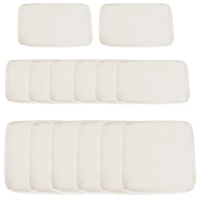 Image of Outsunny Garden Rattan Sofa Cushion Polyester Cover Replacement Outdoor No Included Beige