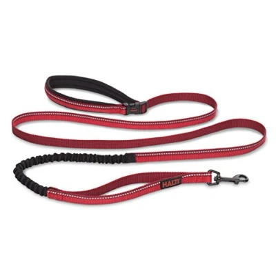 Image of HALTI Active Lead Size Large, Red, Award Winning Bungee Dog Lead, Shock Absorbing Anti Pull Leash, All in One Neoprene Padded Belt &amp; Perfect for Running Training with Medium Large Dogs