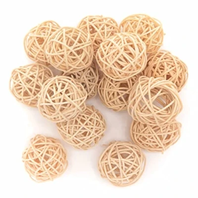 Image of Baker Ross FC216 Natural Rattan Balls Pack of 15, Craft Supplies for Kids, Alternative Materials to Decorate Arts and Crafts Projects