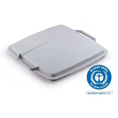 Image of Durable DURABIN ECO 90 Litre Recycled Plastic Bin Lid with Easy Grip Handles Freezer Safe for Recycling and Food Waste Grey