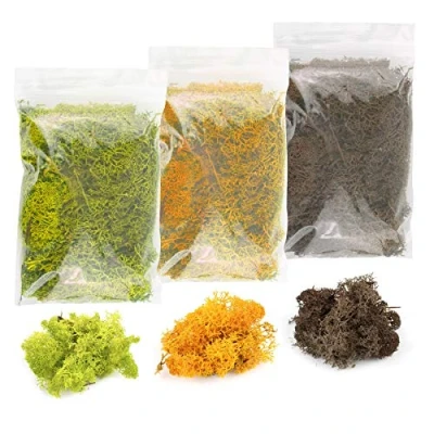 Image of War World Scenics Lichen Moss Model Foliage Multi Pack 3 x 60g (Light Green, Orange, Brown) Railway Modelling Wargame Basing Scenery Landscape Trees Bushes Hedges Diorama