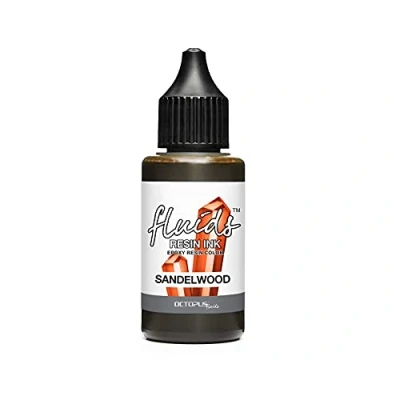 Image of Octopus Fluids resin Ink SANDELWOOD, Alcohol for epoxy and UV Resin, colour translucent art, dye liquid, 30 ml, brown