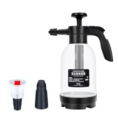 Image of EHOTER Portable Pressure Spray Bottle for Garden Plants Watering 2L Foam Pump Sprayer with Replacement Nozzle Handheld Water Car Cleaning (Clear)
