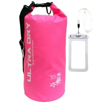 Image of Premium Waterproof Bag, Sack with phone dry bag and long adjustable Shoulder Strap Included, Perfect for Kayaking/Boating/Canoeing/Fishing/Rafting/Swimming/Camping/Snowboarding (pink, 5 L)