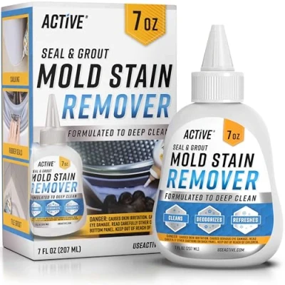 Image of ACTIVE Mold Stain Remover Gel Cleaner Heavy Duty for Front Loader Washing Machine Seal, Bathroom Grout, Shower, Caulk Load Washer Cleaning Solution 7 Fl Oz