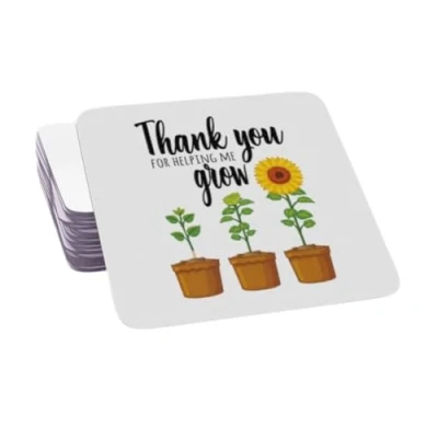Image of mentor thank you gift, coaster for colleague teacher friend gifts, gifts women, men, friends (Thank helping me grow)