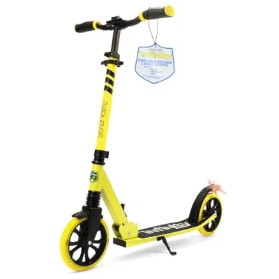 Image of SereneLife, Scooter, Kids Scooters, Kick Scooter for Ages 8 12, Girls Boys Stunt Scooters Teenagers 11 15, Folding Adult with Big Wheels (Yellow)