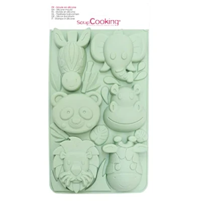 Image of ScrapCooking 3166 Jungle Animals Silicone Mould Sea Green