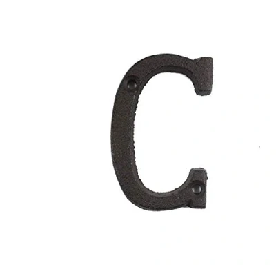 Image of ausuky Cast Iron Retro Metal Alphabet Letters Numbers Sign Address Door Cafe Wall Decor A to Z,0 9 (C)