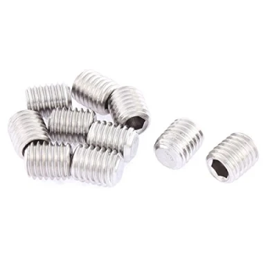 Image of Sourcingmap M10x12mm 1.5mm Pitch Hex Socket Set Flat Point Grub Screws 10pcs