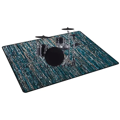 Image of ZXHH Drum Rug Mat Soundproof Rugs Non Slip Blanket For Electronic Kit Bass Snare And Other Musical Instrument Rectangle Carpet Thicken With Velcro (80CM 200CM)