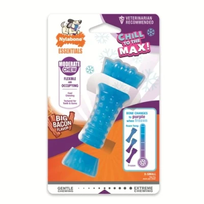 Image of Nylabone Moderate Chill &amp; Dental Dog Chew Toy, Freezable, Bacon Flavour, Extra Small, for Dogs up to 7kg
