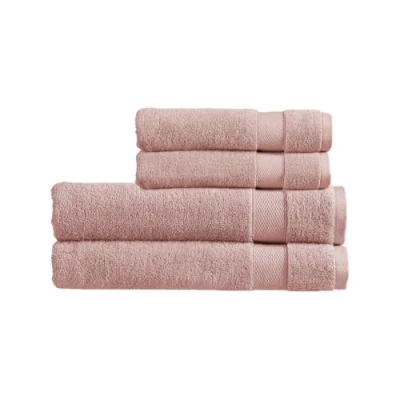 Image of Christy Refresh Bath Towel Set of 4 2 Sheets Hand Towels Quick Dry Tonal and Stylish Soft Absorbent Bathroom 100% Cotton 550GSM Machine Washable Dusty Pink