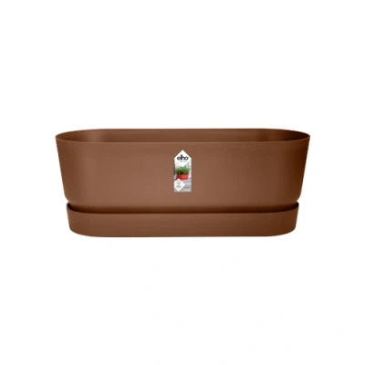 Image of Elho Greenville 50cm Long Trough Outdoor Planter Ginger Brown