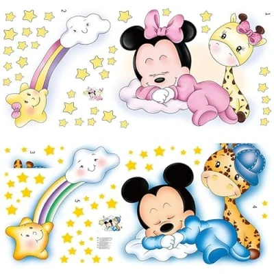 Image of Kibi Wall Stickers Mickey Mouse Kids Bedroom Minnie and Friends