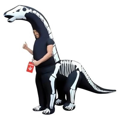 Image of Morph MCGIDIS Dinosaur Costume, Men, Diplodocus Skeleton Adults, One Size
