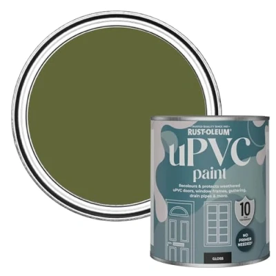 Image of Rust Oleum Green uPVC Door and Window Paint In Gloss Finish Jasper 750ml