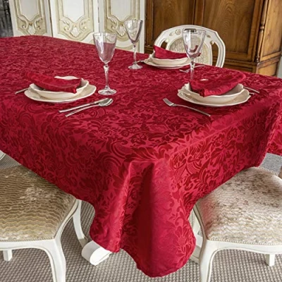 Image of LUXURY BORDEAUX TABLECLOTH ANTI STAIN TREATMENT LARGE SIZES REF. MILANO (59 x 98&quot; (150 250cm))