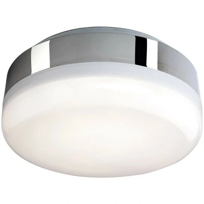 Image of Mini LED Bathroom Ceiling Flush Light Chrome, White Polycarbonate Diffuser IP44