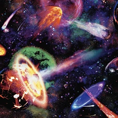 Image of Holden Nebula Space Wallpaper Galaxy Cosmic Dust Multi/Blue/Black 13230