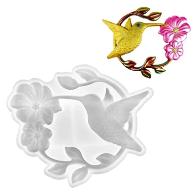Image of Hummingbird Silicone Mould DIY Craft Jewellery Making Moulds Bird Animal Epoxy Resin Casting for Keychain Wall Decoration Hanging Ornaments