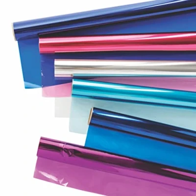 Image of Baker Ross FE717 Winter Cellophane Rolls Pack of 6, Arts and Crafts Supplies for Kids, Christmas Crafting Material Gifts