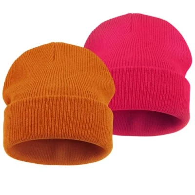 Image of DRESHOW 2 Pieces Toddler Beanie Kids Winter Hats Children Soft Knit Unisex Hat for Baby Boys Girls Warm Cap Beanies 6 Months 7 Years