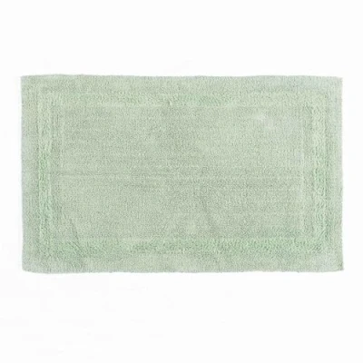 Image of HOMESCAPES Bath Mat, Luxury 1600gsm Extra Soft 100% Cotton, Reversible Bathroom Mats Non Slip, Washable, Super Absorbent, Quick Dry, Sage Green Rug, 50 x 80 cm