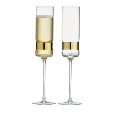 Image of Anton Studios Set of 2 SoHo Champagne Flutes Gold