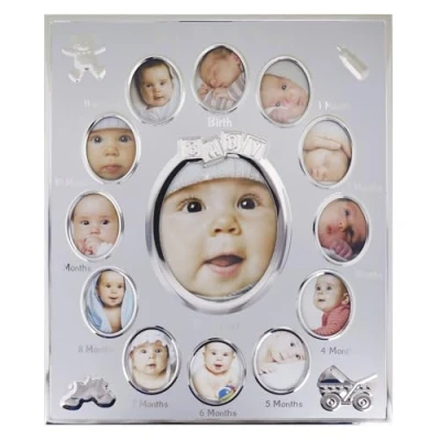 Image of MantraRaj My First Year Photo Frame Holds 13 Photos Set Newborn Baby Picture 12 Months Gift Beautiful Multi Cherish The Memories of Your Loved One for Life