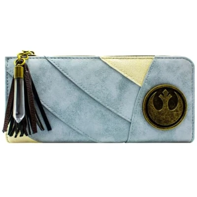 Image of The Last Jedi Star Wars Rey&#039;s Outfit Rebel Emblem Purse Clutch Coin Pocket &amp; Card Holder, Blue