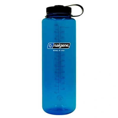 Image of Nalgene Sustain Tritan BPA Free Water Bottle Made with Material Derived from 50% Plastic Waste, 48 OZ, Wide Mouth, Blue